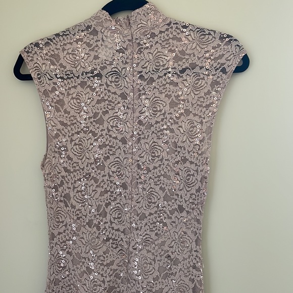 Lace & Sequin Mauve Cocktail Dress. Never worn. Cutest Dress Imaginable 🥰 Med - Picture 4 of 5